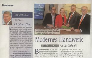 Modernes Handwerk Zeitungsartikel